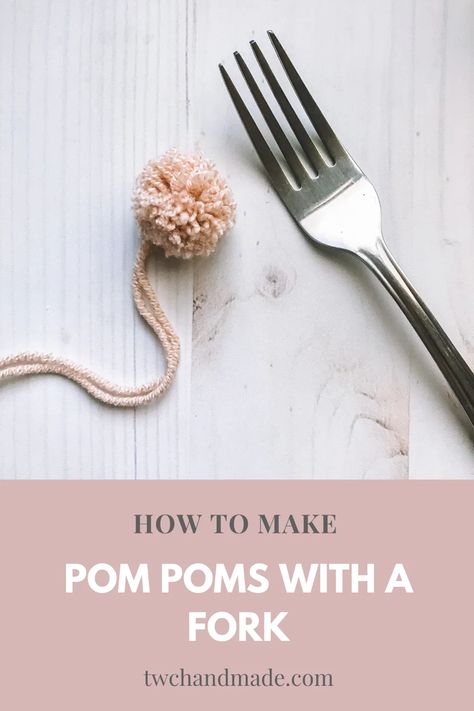 How To Make A Pom Pom With A Fork - Tender Warm Creations How To Make Tiny Pom Poms, Pom Pom Tutorial, Baby Bootees, Crochet Ornament Patterns, How To Make A Pom Pom, Pom Pom Maker, Knitting Tips, Yarn Pom Pom, Yarn Inspiration