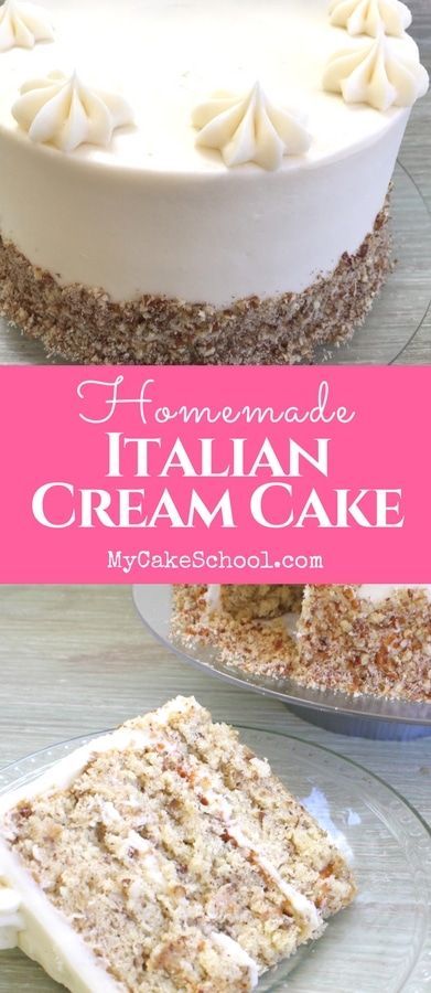 Italian Cream Cake Recipe, Cake Recipe From Scratch, Cake Classic, Italian Wedding Cakes, Cream Cake Recipe, Italian Cream Cakes, Italian Cream, Italian Cake, Wedding Cake Recipe