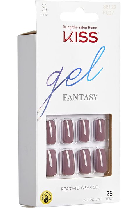 KISS Gel Fantasy Ready-To-Wear Fake Nails, Short, Square - Temporary Feels, Smudge Proof, Waterproof, No Dry Time, Durable, Flexible, DIY Manicure, Salon Quality, Long Lasting  28 Count Kiss Products, Sculpted Nails, Pink Gel Nails, Pink Gel, Gel Nails Diy, High Maintenance, Nails Pink, Nail Glue, Nail Kit