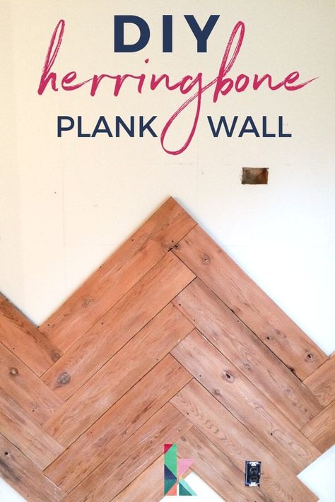 Learn how turn old wood into a stunning DIY plank wall! Create an affordable statement wall in a herringbone pattern with this full tutorial. #plankwall #herringboneplankwall #diyplankwall Diy Herringbone Wall, Herringbone Wood Wall, Diy Plank Wall, Herringbone Wall, Herringbone Wood, Diy Accent Wall, Old Fences, Wood Accent Wall, Plank Walls