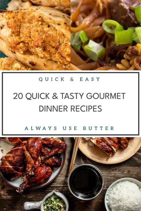 Indulge in restaurant-worthy recipes in the comfort of your own home with these easy gourmet dinners. Elevate your dining experience with homemade dishes that are sure to impress. These easy gourmet recipes for dinner will make you feel like a top chef without all the hassle. Perfect for special occasions or simply treating yourself to something delicious, these dishes will add a touch of sophistication to your dinner table. Say goodbye to takeout and hello to gourmet flavors with these simple y Dinner Recipe For Hosting, Simple Gourmet Meals, Celebration Meals Dinners, How To Cook Like A Chef At Home, Simple Gourmet Recipes, Make Ahead Gourmet Dinner, Upscale Lunch Ideas, Sophisticated Party Food, Manly Dinner Recipes