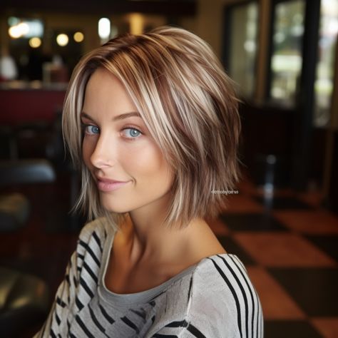 45 Trending Ash Blonde Hair Color Ideas You Need To Try Fall Blonde Hair Color For Short Hair, Hair Color Dark Blonde Ash, Blonde Lowlights Short Hair, Dimensional Blonde Pixie, Blonde Highlights Auburn Lowlights, Contrast Hair Color Blondes, Super Blonde Hair With Lowlights, Angled Bob With Highlights, Blonde Bob With Dark Underneath