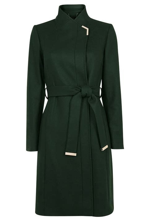 Ted Baker “ELLGENC,” Long belted wrap coat Kibbe Style, Ethereal Romantic, Belted Wrap Coat, Beautiful Wardrobe, Romantic Classic, Green Wrap, Longline Coat, Deep Winter, Wrap Coat