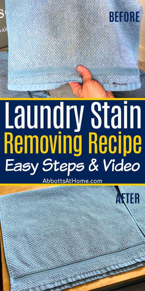 Image of a tough laundry stain for a post about ways to remove old laundry stains with a DIY laundry stripping recipe. Laundry Stripping Recipe, Remove Bleach Stains, Remove Sweat Stains, Homemade Stain Removers, Stain Remover Clothes, Diy Stain Remover, Stain Removal Guide, Laundry Stripping, Fabric Stain Remover