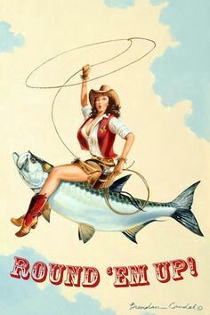 Bd Design, Tarpon Fishing, Retro Style Art, Pin Up Girl Vintage, Cowgirl Art, Kaya Scodelario, Vintage Style Art, Vintage Cowgirl, Western Girl