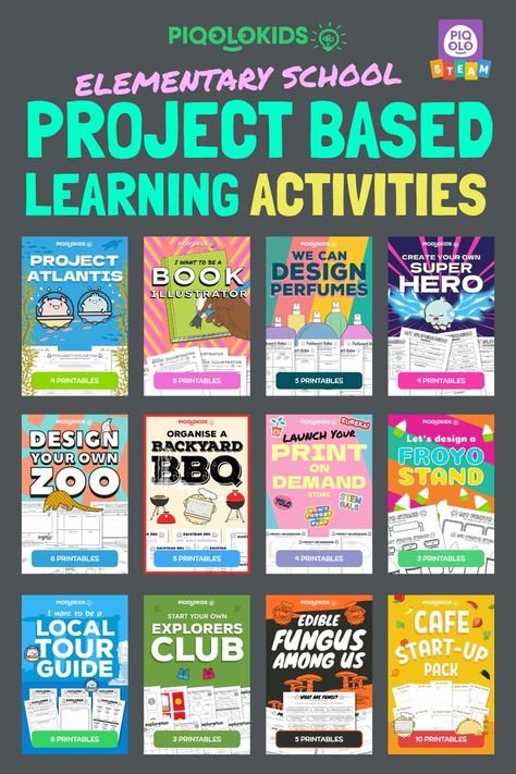 Here are 12 super awesome Project Based Learning (PBL) printable activity packs based on authentic real world connections. They are suitable for students in grades one to three. Easy to set up for teachers just starting out PBL. #pbl #creativeworksheets #printables Project Based Learning Elementary, Project Based Learning Kindergarten, Elementary School Projects, Pbl Projects, Enrichment Projects, Math Literacy Activities, Kids Activities At Home, Game Based Learning, Problem Based Learning