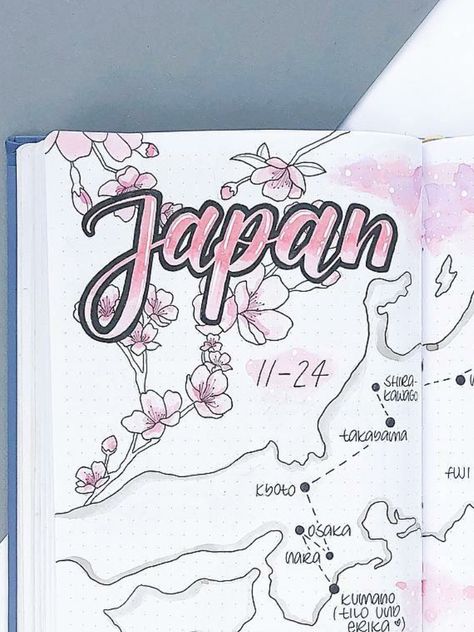 Bullet Journal Japan, Traveling Japan, Japan Journal, Instagram Journal, Bullet Journal Titles, Going To Japan, Travel Book Diy, Travel Journal Cover, Travel Journal Pages