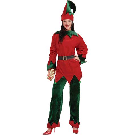 Santa's Helper Costume, Cher Costume, Christmas Elf Costume, Xmas Fashion, Green Costumes, Red Tunic, Elf Costume, Santa Helper, Christmas Costume