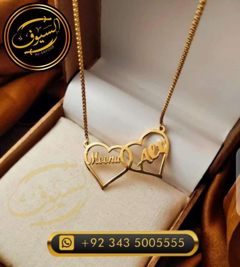 Name Locket Design Gold, Name Locket Design, Name Locket, Couple Name, Locket Design, Gold Fashion Necklace, Gold Necklace Designs, Name Design, Couple Videos