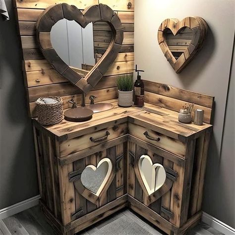 Ag Mechanics, Rustic Rooms, Woodworking Project Ideas, Pallets Projects, Pallet Kitchen, Creative Woodworking, Homemade Furniture, Diy Furniture Decor, Log House