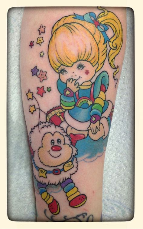 Rainbow Brite Tattoo, Pride Tattoo, Bright Tattoos, Rainbow Tattoos, Sick Tattoo, Theme Tattoo, Kawaii Tattoo, Bear Tattoo, Rainbow Bright