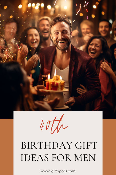 A smiling man in a casual, stylish blazer celebrating his 40th birthday, surrounded by friends and a birthday cake with lit candles, conveying a scene of joy and camaraderie. 40th Birthday Gifts Men, Gift For 40 Year Old Men, 40 Birthday Men, 40 Gifts For 40th Birthday Men, 40th Birthday Ideas For Men, 40th Birthday Gift Ideas, Old Man Birthday, Cheers To 40 Years, 40th Birthday Presents