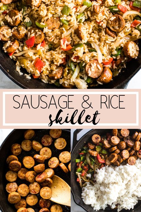 Rice And Chicken Sausage Recipes, Sausage And Pepper Rice Bowl, Chicken Sausage And Rice Skillet, Chicken Sausage Rice Bowl, Sausage Chicken And Rice, Chicken Sausage With Rice, White Rice And Sausage Recipes, Chicken Sausage Meals Healthy, Chicken Sausage And Rice Recipes