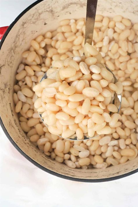 How to cook navy beans on the stove top, in a slow cooker or a pressure cooker Instant Pot to tender. Soaked dry beans cooking times. Beans And Ham Hocks, Navy Bean Recipes, Best Ham Recipe, Crockpot Ham And Potatoes, Pressure Cooker Beans, Ham And Potato Casserole, Navy Bean Soup, Ham Hocks, Beans In Crockpot