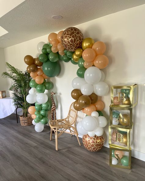 Perfect balloon arch for a safari themed baby shower! Perfect focal point to take photos! Follow my shop @mtayamorgan on the @shop.LTK app to shop this post and get my exclusive app-only content! #liketkit #LTKbump #LTKbaby #LTKSeasonal @shop.ltk Safari Theme Balloon Arch, Jungle Theme Balloon Arch, Safari Theme Balloon Garland, Safari Baby Shower Balloon Arch, Baby Shower Safari Theme Boy, Safari Balloon Arch, Safari Baby Shower Boy, Safari Balloon, Arch Inspiration