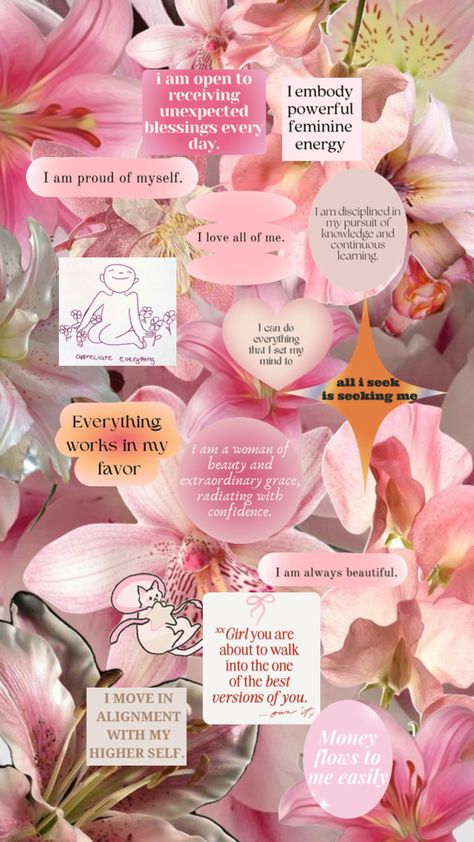 pink aesthetic wallpaper affirmation moodboard Pink Affirmation Wallpaper, Aesthetic Wallpaper Affirmation, Affirmation Wallpaper, Seek Me, Proud Of Me, Do Everything, Pink Aesthetic, Aesthetic Wallpaper, Mood Board