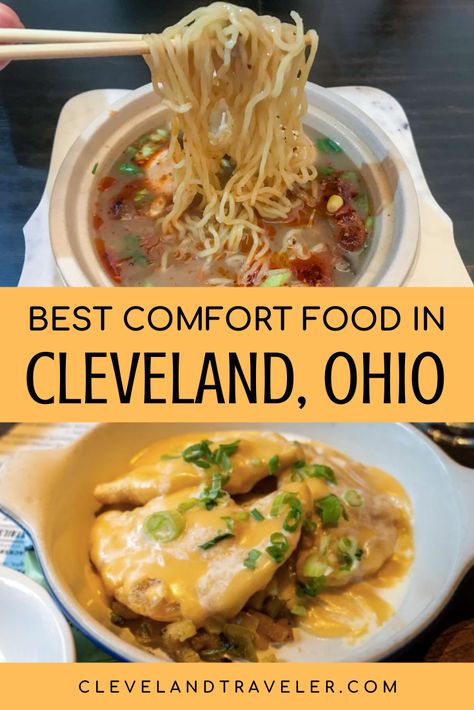 Your guide to the best comfort food in Cleveland, Ohio, including all our favorite cozy dishes. #foodie #cleveland Cleveland Ohio Food, Ohio Recipes, Ohio Food, Cleveland Food, Cleveland Restaurants, Ohio Destinations, Smoked Wings, Ohio Travel, State Foods