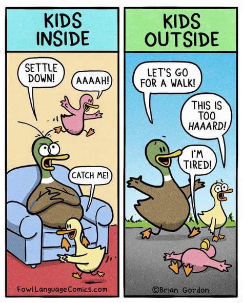 Kids inside vs. Kids outside. This is so disgustingly accurate Brian Gordon, Fowl Language Comics, Scary Mommy, Quotes Thoughts, Life Quotes Love, Parenting Memes, Family Humor, Humor Memes, Parenting Humor