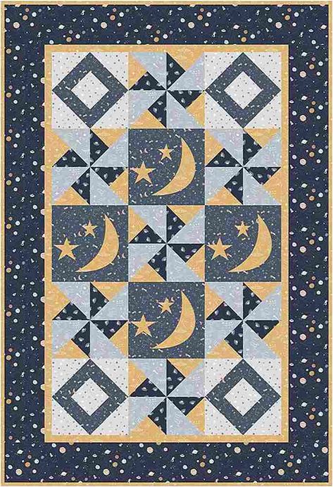 Moon And Stars Quilt Pattern, Moon Quilt Block, Celestial Quilt, Moon Quilt Pattern, Camper Quilt, Red Christmas Tree Skirt, Space Quilt, Moon Quilt, Stars And Moons