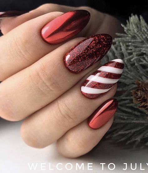 Unghie Sfumate, December Nails, Red Christmas Nails, Christmas Gel Nails, Colorful Nails, Christmas Nails Acrylic, Festival Nails, Nagel Inspo, Cat Kuku