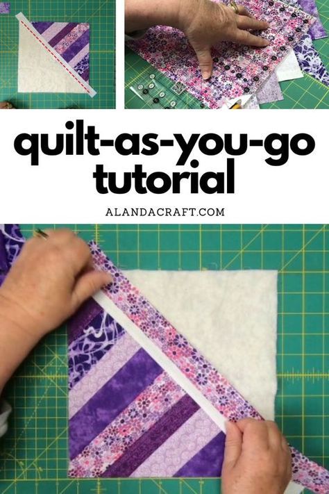 Learn how to create easy QAYG blocks with our step-by-step tutorial! Perfect for beginners and seasoned quilters alike, these QAYG patterns are easy to follow and fun to make. Free quilt as you go block pattern. Sewing Blocks, Strip Quilting, Beginner Quilting Projects, Strip Quilt Patterns, Making A Quilt, Coaster Patterns, Quilt Blocks Easy, Strip Quilt, Strip Piecing