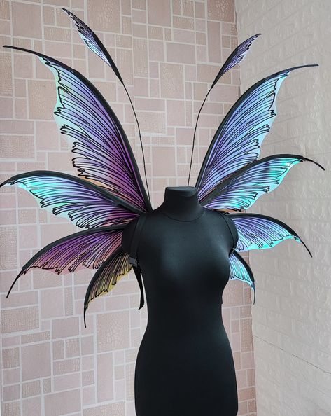 Purple Iridescent Fairy Wings for Adult Fairy Wings for - Etsy Wings For Costume, Large Fairy Wings, Small Fairy Wings, Iridescent Fairy Wings, Groove Cruise, Iridescent Fairy, Diy Fairy Wings, Fair Outfit, Real Fairies