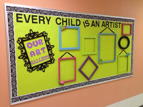 Every child is an artist board Every Child Is An Artist Bulletin Board, Every Child Is An Artist Display, Preschool Artwork, Preschool Door Decorations, Daycare Bulletin Boards, Elementary School Bulletin Boards, Kids Bulletin Boards, Every Child Is An Artist, Art Bulletin Boards