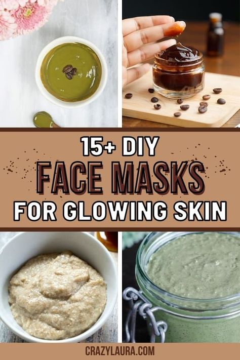 List of Super Easy DIY Face Masks to Get Glowing Skin #FaceMasks #Skincare #DIY Facemasks Skincare, Hydrating Face Mask Diy, Skincare Diy, Diy Face Scrub, Mask For Dry Skin, Moisturizing Face Mask, Homemade Facial Mask, Glowing Skin Mask, Get Glowing Skin