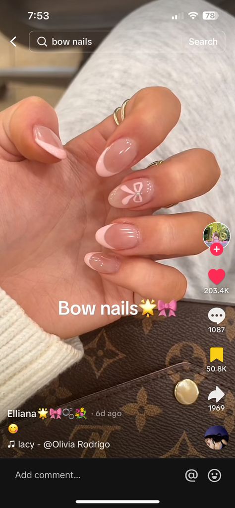 Bow Nail Designs, Bow Nail Art, Spring Break Nails, Mail Ideas, Nails Today, Simple Gel Nails, Summery Nails, French Tip Acrylic Nails, Cute Gel Nails