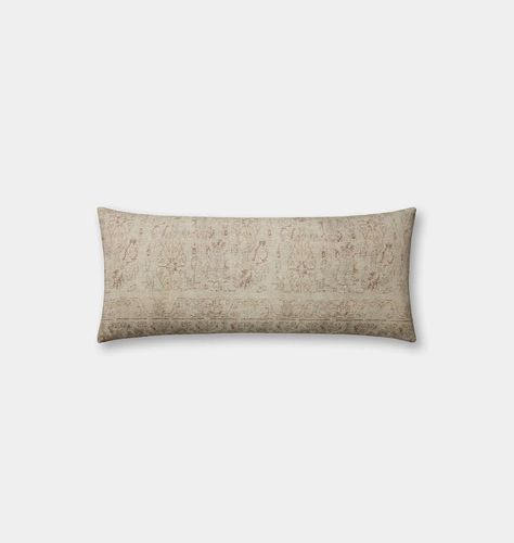 Celestia Pillow 13'' x 35'' Natural / Wine | Shoppe Amber Interiors Amber Lewis X Loloi, Burled Wood Furniture, Amber Lewis, Shoppe Amber Interiors, Neutral Pillows, Decorative Lumbar Pillows, Long Lumbar Pillow, Lulu And Georgia, Natural Wine