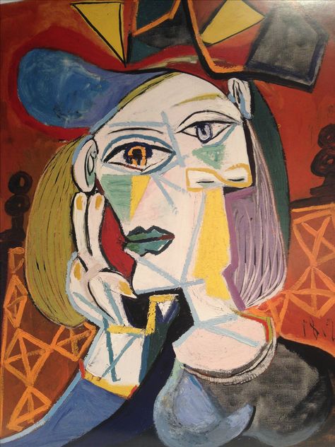 Woman with a colourful hat,1939,Oil on canvas Pablo Picasso Cubism, Pablo Picasso Drawings, Picasso Artwork, Picasso Cubism, Picasso Portraits, Pablo Picasso Art, Art Picasso, Berlin Museum, Pablo Picasso Paintings