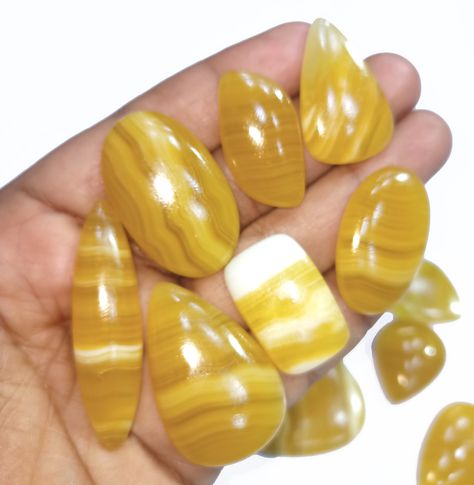 Natural Yellow Calcite gemstone Cabochon - Yellow Lace Calcite Jewelry - Yellow lace agate lot - Multi Jewelry Making Stone, Loose Gemstone by CabochonKingdom2021 on Etsy Calcite Jewelry, Diy Jewelry Pendants, Moss Agate Jewelry, Personal Motivation, Yellow Calcite, Wrap Jewelry, Necklace Ring, Pendant Diy, Agate Jewelry