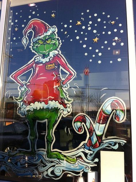 Window Painting Ideas, Painted Window Art, Window Paintings, Create Character, Christmas Window Painting, Window Mural, Decoration Vitrine, Christmas Windows, Window Drawing