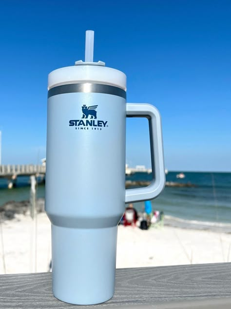 Standly Cups, Stanley Blue, Stanley Adventure Quencher, Stanley Products, Stanley Adventure, Aesthetic Objects, Stanley Cups, Bath Body Works Candles, Beach Vacation Outfits