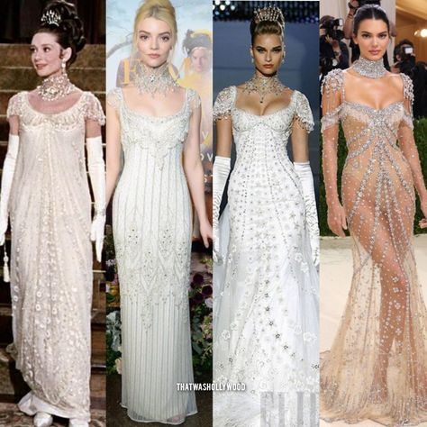 Which look best? Audrey Hepburn My Fair Lady Dress, Iconic Couture Dresses, My Fair Lady Wedding Dress, Audrey Hepburn Ball Gown, Audrey Hepburn Inspired Prom Dress, Met Gala 2024 Outfit, Kendall Jenner Met 2024, My Fair Lady Outfits, Sleeping Beauties: Reawakening Fashion Met Gala