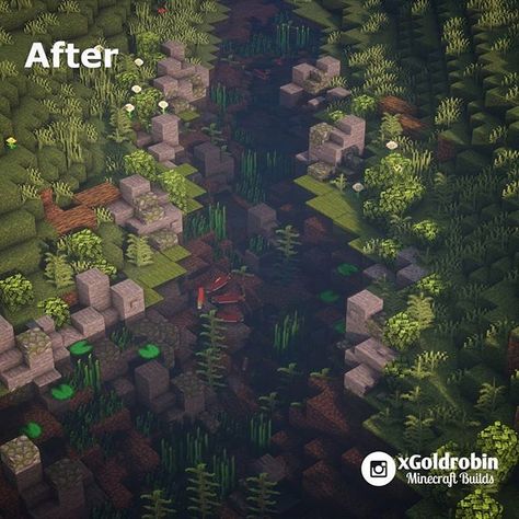 Goldrobin - Minecraft Builder (@xgoldrobin) • Fotos y videos de Instagram Minecraft River Decoration, Minecraft River Terraforming, River Minecraft Ideas, Minecraft River Design, Minecraft River Village, Minecraft Terraforming Ideas, Minecraft Landscape Ideas, Minecraft River Ideas, Minecraft Landscaping Ideas