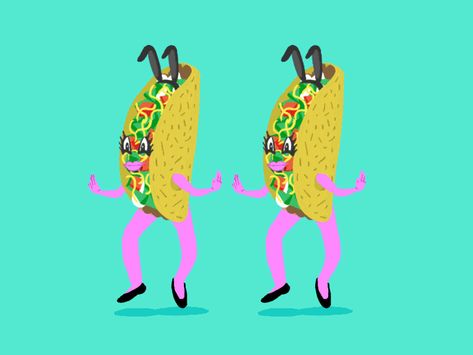 Taco Bell's #TacoEmojiEngine taco dancing character gif duik hand drawn illustration animation Tuesday Gif, Dancing Character, Illustration Animation, Taco Bell, Hand Drawn Illustration, Taco Tuesday, Drawn Illustration, Pluto The Dog, Tacos