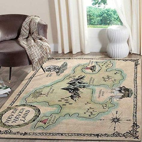 Amazon.com: Peter Pann Never-Land Map Home Decor Rectangle Area Rug (X-Large) : Home & Kitchen Neverland Map, Casa Disney, Map Rug, Peter Pan Neverland, Peter Pan Nursery, Area Rugs Living Room, Carpet Decor, Rugs Living Room, Custom Area Rugs