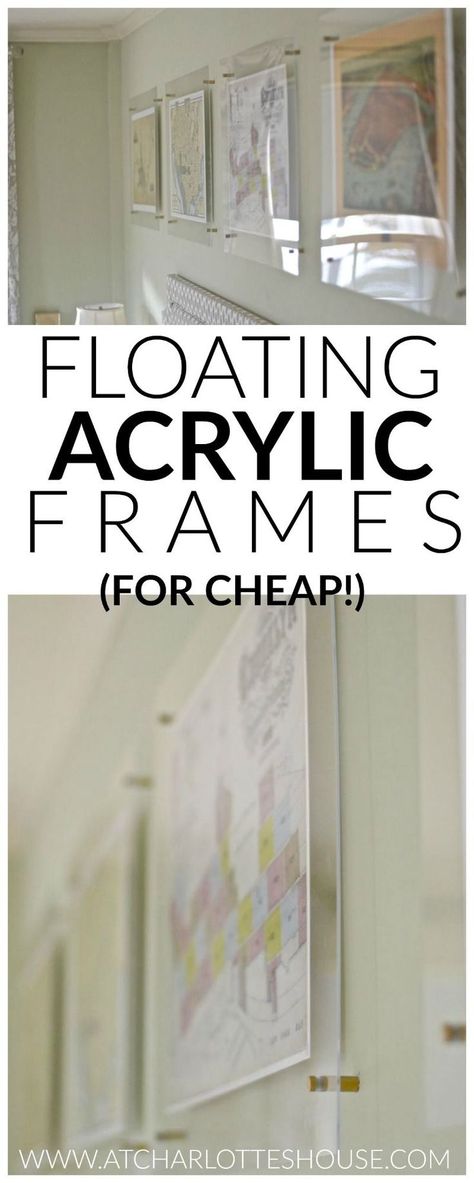 These are the perfect way to get the look of chic floating acrylic frames without breaking the budget! Budget Furniture, Floating Acrylic Frame, Diy Wand, Diy Casa, Home Budget, Diy Simple, Interior Paint Colors, Acrylic Frames, Vintage Diy