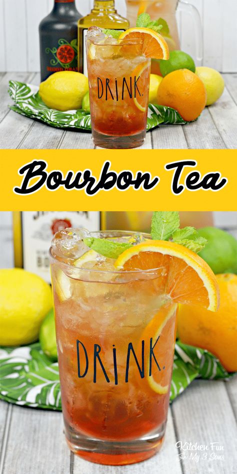 Bourbon Tea Cocktail, Bourbon Tea, Bourbon Drinks Recipes, Infused Tea, Tea Cocktail Recipes, Iced Tea Recipe, Tea Cocktail, Bourbon Drinks, Tea Cocktails