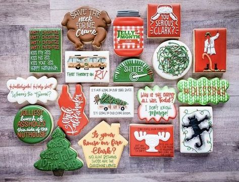 National Lampoons Christmas Vacation Cookies Vacation Cookies Decorated, Christmas Vacation Cookies, Vacation Cookies, Christmas Vacation Costumes, National Lampoon Christmas Vacation, National Lampoon Christmas, Christmas Vacation Party, Lampoons Christmas Vacation, Christmas Vacation Movie