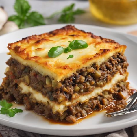 Authentic Greek Moussaka: Layers of Flavor and Tradition Greek Cuisine Aesthetic, Greece Meals, Greece Food Traditional, Traditional Greek Recipes, Greek Feast, Traditional Greek Food, Greek Moussaka, Moussaka Recipe, Greek Foods