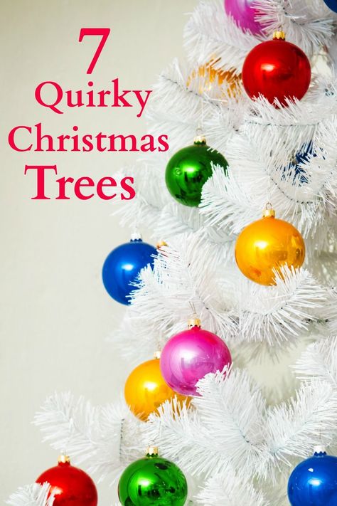 7 Unique Christmas Tree Decorating Ideas for a Funky & Merry Christmas Whimsical Xmas Tree, Unusual Christmas Tree Decorations, Tacky Christmas Tree Ideas, Wacky Christmas Tree, Unique Christmas Tree Ornaments, Funky Christmas Ornament, Bold Christmas Decor, Funky Christmas Decor Diy, Funny Christmas Tree Themes