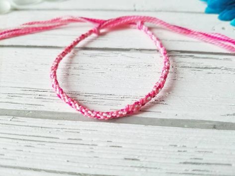 Pink Thread Bracelet, Bracelet Thread, Thread Bracelet, Cotton Bracelet, Kumihimo Bracelets, Pink Thread, Thread Bracelets, Bracelet Friendship, Braided Bracelet