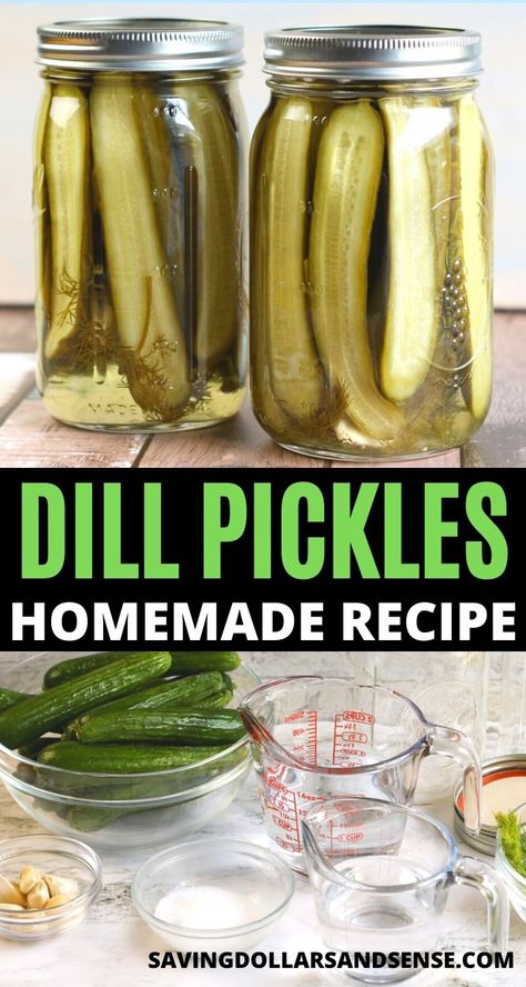 Easy Dill Pickle Recipe, Make Dill Pickles, Pickles Homemade Easy, Canning Pickles Recipe, Dill Pickles Recipe, Making Dill Pickles, Refrigerator Pickles Dill, Easy Pickling Recipes, Easy Pickle