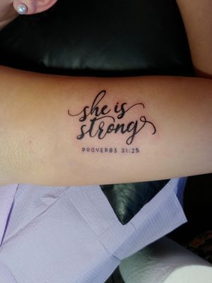 Proverbs 31 25 Tattoo, Tattoo Verses, Tattoos Bible, 28 Tattoo, 25 Tattoo, Bible Quote Tattoos, Christian Tattoo Ideas, Scripture Tattoos, Simple Tats