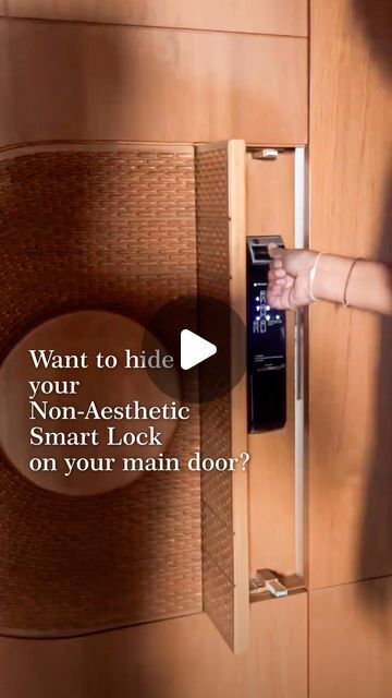 DESIGNERS DOME BY BINITA GANDHI on Instagram: "I love this new design idea by Studio PVDRS ( @studiopvdrs ) that hides an automated door lock behind a small cabinet! 🤩

All you have to do is open it with a push-to-open magnet. 🪄

I think it’s a great design hack that makes your entrance clutter-free. What’s your take on it? Comment below!💯

@studiopvdrs i absolutely loved this idea 😍

Video credit : @studiopvdrs 

(renovation ideas, home makeovers, decor inspiration, main door ideas , interior inspiration, architect, architecture, interior design, interior designer, living room ideas)

#interiordesign #architecture #luxury #furniture #innovation #door #automation #automatedhome #maindoor
#interior #interiordesign #interiordecor #interiordesign #interiordesigner #walldecor #wallpaper #w Entrance Door Design Luxury, Main Door Ideas, Door Ideas Interior, Idea Video, Designer Living Room, Home Makeovers, Architecture Luxury, Designer Living, Small Cabinet