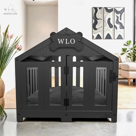 Dog Crate – WLO Store Functional Dog Crate, Homemade Dog Crate, Aesthetic Dog Crate, Cute Dog Crate, Asian Apartment, Modern Dog Crate, Dog Crate Ideas, Dogs Room, Eco Textile