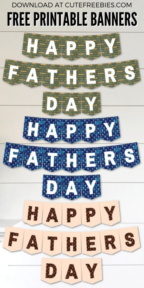 Fathers Day Banners Free Printable, Happy Fathers Day Banner, Fathers Day Banner, Free Printable Banner, Father's Day Printable, Printable Classroom Decor, Printables Freebies, Birthday Stuff, Banners Buntings