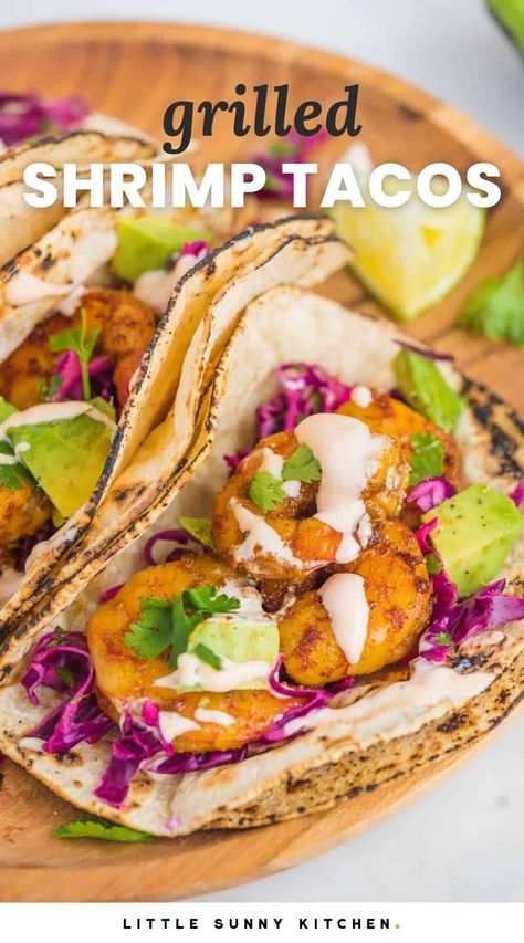 Shrimp Tacos On Blackstone Griddle, Shrimp Tacos Spicy Mayo, Black Stone Shrimp Tacos, Shrimp Tacos Marinade, Mexican Shrimp Marinade, Grilled Shrimp Tacos With Cabbage Slaw, Shrimp Marinade For Tacos, Shrimp Taco Marinade, Shrimp Tacos With Slaw